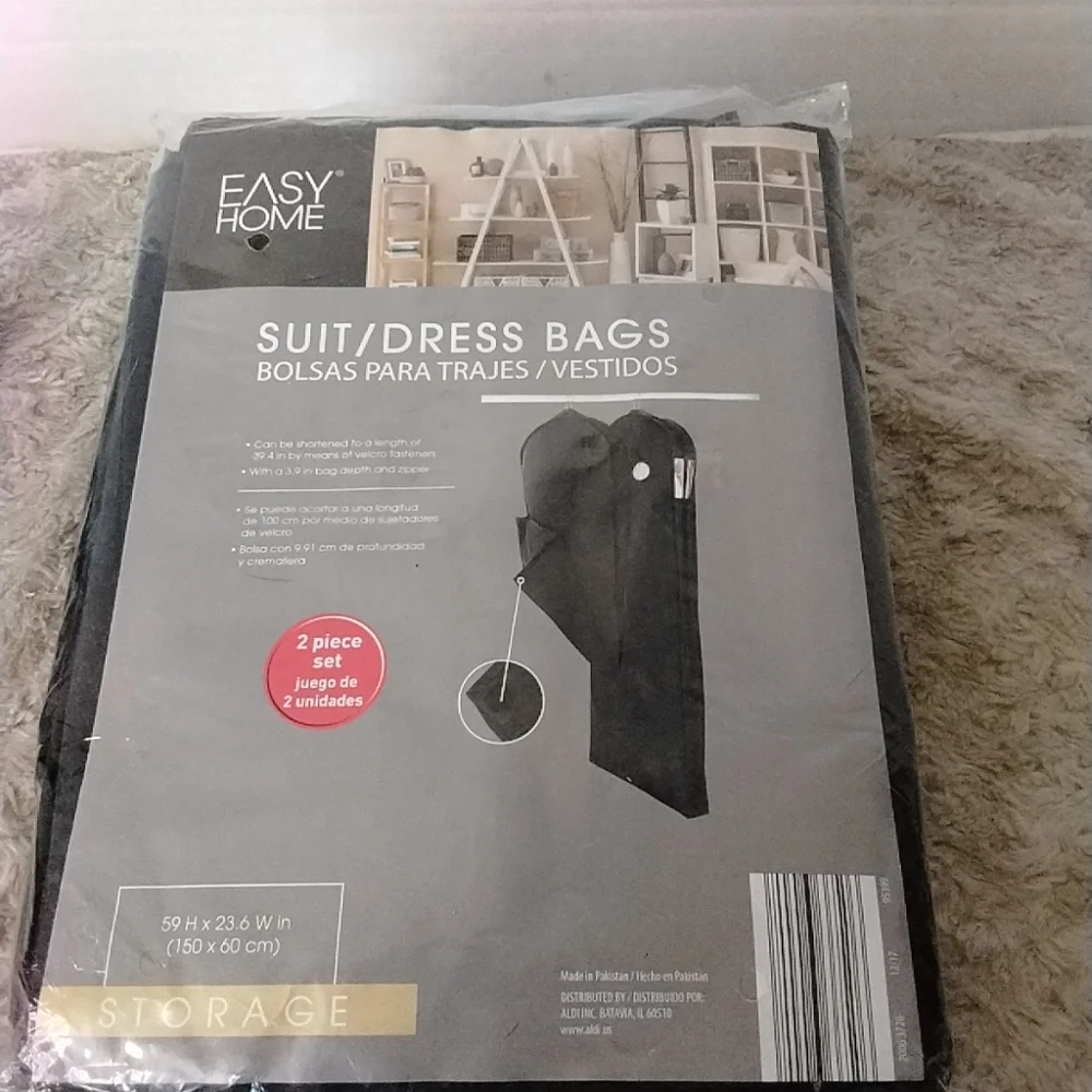 New. Easy Home Suit/ Dress Bags 2 Piece Set.